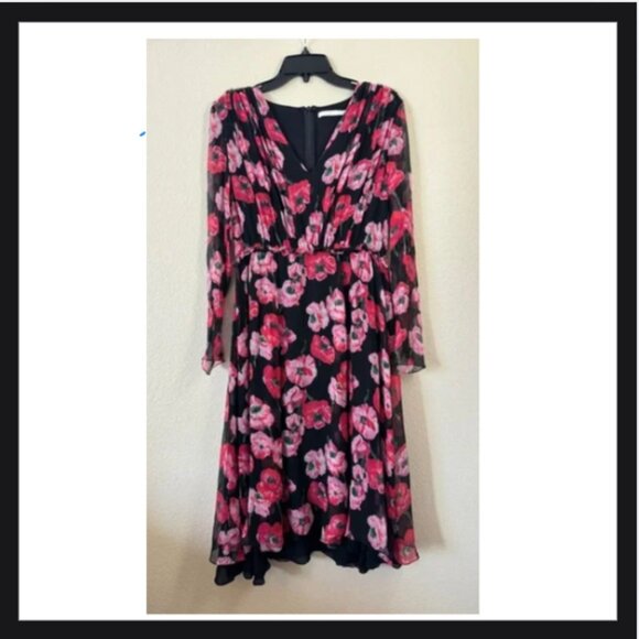 Jason Wu Collection Poppy-Print Crinkle Silk Chiffon Day Dress - Picture 3 of 3